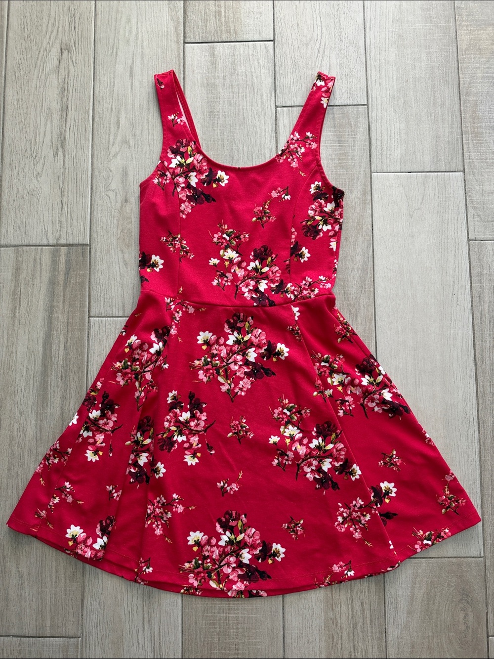 H&M Divided Floral Fit & Flare Dress - Red - Women’s 6